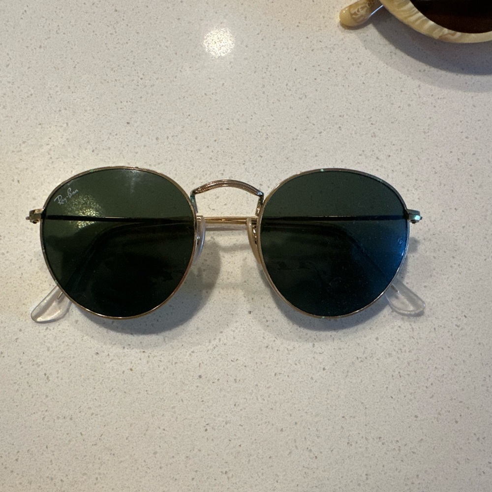 Ray-Ban Gold Green Vintage Round Sunglasses